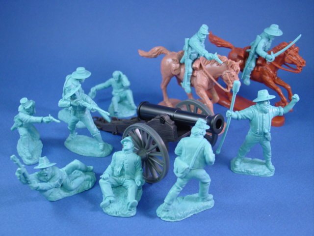 CIVIL WAR 6 UNION CAVALRY/ARTILLERY GUIDONS w/ stand 54mm Toy Soldiers 