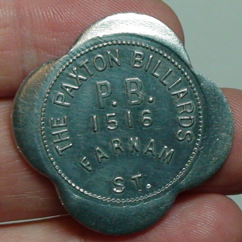 (Omaha, Nebraska) Token THE PAXTON BILLIARDS 1.00