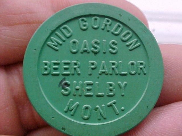 Shelby, Montana MID GORDON OASIS BEER PARLOR 10c Bakelite Token-Unlisted-Rare