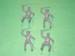 Marx Recast Set Of 4 ACW Confederate Cavalry Plastic Figures