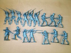 Marx Recast 16 Pc Attacking ACW Union Plastic Soldiers Set