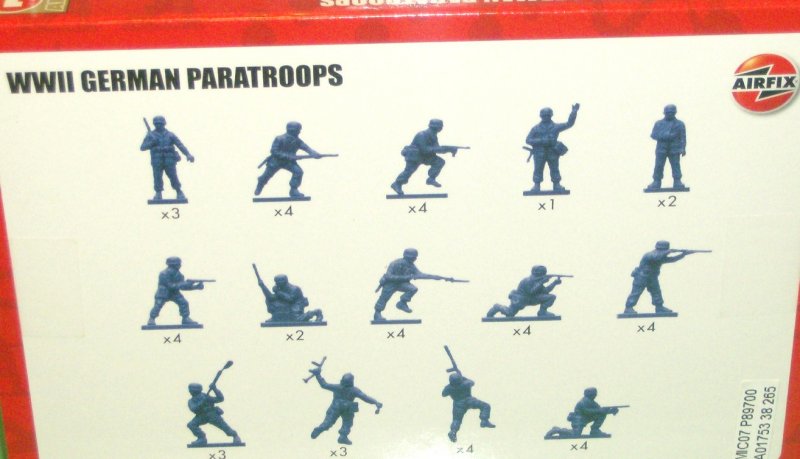 Airfix WWII German Paratroops #51567-9 set of 14 figures mint in box 