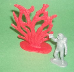 Coral Sea Or Sci Fi Red Plastic Diorama Plant
