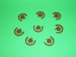 Marx Recast Set Of 8 Battle Damaged Wagon Wheels