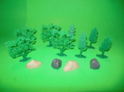 Diorama 12 Piece Plastic Scenery Set #2