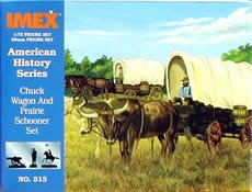 Imex 1/72nd Scale Plastic Prairie Schooner And Chuck Wagon Set 513