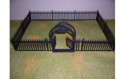 Marx Recast Plastic Wrought Iron Gate And Fence Set