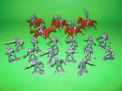 Marx Recast 25 Pc Western Cowboys Plastic Figures Set