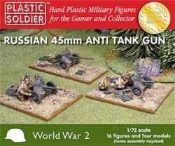 Plastic Soldier Co. 1/72 WWII Russian 45mm Anti-Tank Guns & Crews 7207