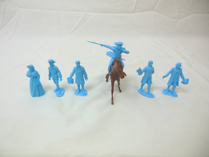 Image 0 of Marx Recast Johnny Tremain Plastic Character Revolutionay War Figures Set