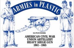 Armies In Plastic American Civil War - Union Artillery - Heavy Seige Gun 5499