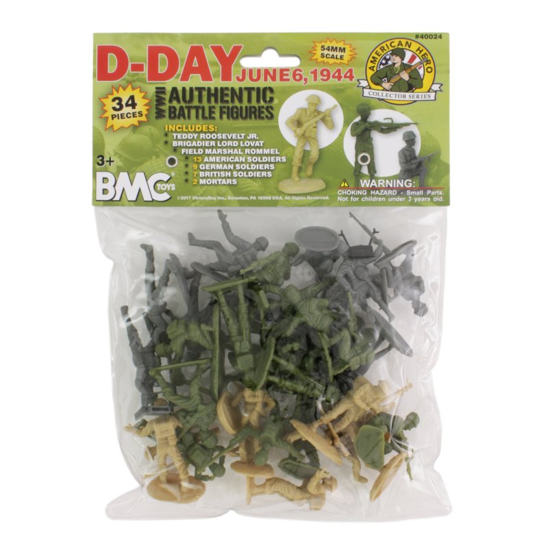 Image 1 of BMC World War II D-Day Plastic Soldiers 34pc Set 