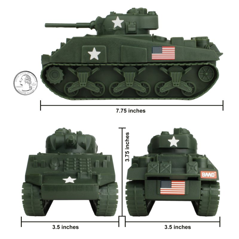 Image 2 of BMC World War II Plastic US Army Sherman Tank