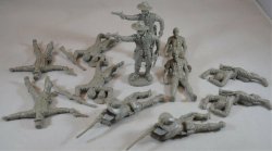 TSSD ACW Confederate Cavalry Dismounted w/Casualties Plastic Soldiers Set 17