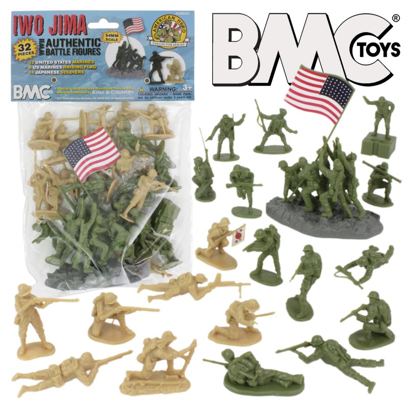 Image 0 of BMC Iwo Jima Marines & Japanese Plastic Soldiers 32 Pc Set 40032