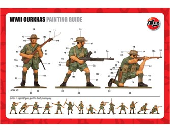 HAT Airfix Reissue Plastic 1/72 Scale WWII Gurkhas Soldiers Set 7017 NEW OOP! 
