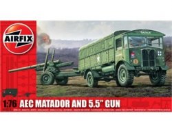 Airfix 1/72nd Scale WWII AEC Matador Truck & 5.5 Cannon Model Kit