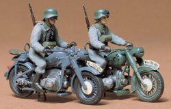 Tamiya 1/35 German BMW R75 & Zundapp KS750 Plastic Model Kit 35023