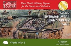 Plastic Soldier Co 1/72 WWII Allied M4A4 Sherman / Firefly Tank 7223 