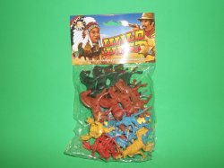 Billy V Western Plastic Mounted Cowboys & Indians Set 43003