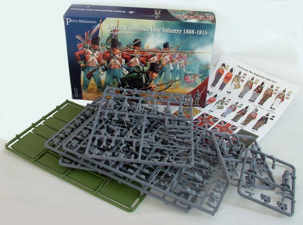 PERRY MINIATURES 28mm British Napoleonic Infantry 1808-15 40 Model Kit FREE SHIP 