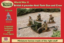 Valiant Miniatures 1/72 British 6-Pdr Anti-Tank Gun (2) w/8 Crew