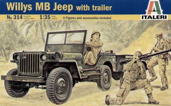 Image 0 of Italeri 1/35 Jeep w/Trailer Model Kit