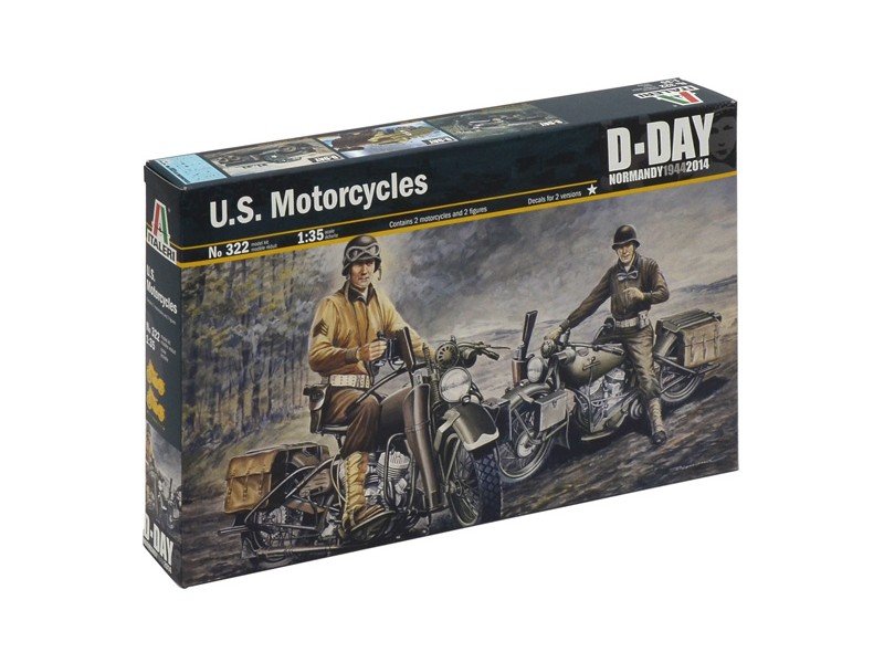 Image 0 of Italeri 1/35 WWII US Soldiers on Motorcycles (2) D-Day
