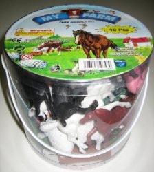 Jumbo Farm Animals Tub Playset Large Size Figures Set 637