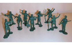  Marx Recast Green Rogers Rangers Boonesboro Pioneers Plastic Figures Set