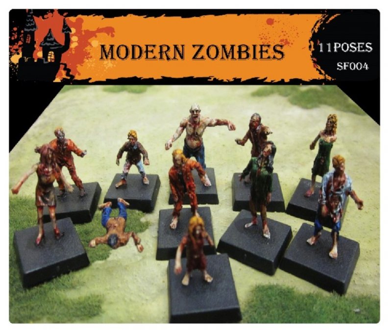 Image 0 of Caesar Miniatures 1/72nd Scale MODERN ZOMBIES Plastic Figures Set SF4 
