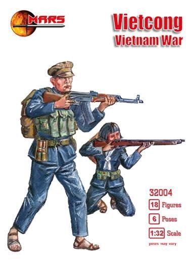 Image 0 of Mars 1/32 Scale Vietcong Vietnam War Plastic Soldiers Set 32004