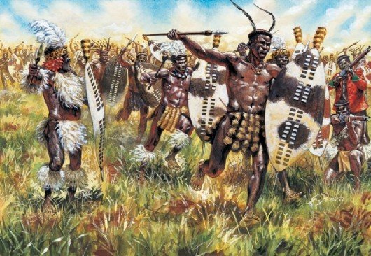 Image 0 of Italeri 1/72nd Scale Zulu War Zulu Warriors Plastic Figures Set 6051