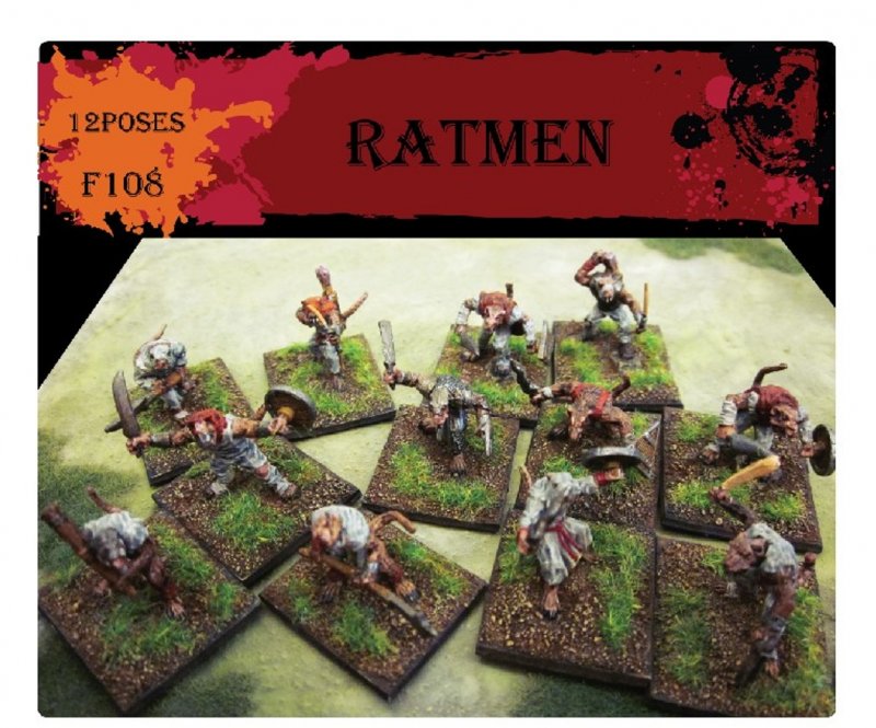 Image 0 of Caesar Miniatures 1/72nd scale Fantasy Ratmen Plastic Figures Set