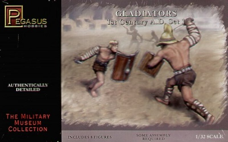 Image 0 of Pegasus 1/32nd Scale Roman Gladiators 1st Century AD Set 3201