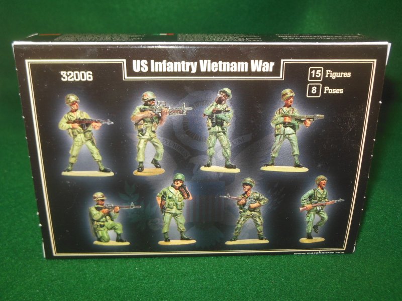 Image 1 of Mars 1/32nd Scale Vietnam War U.S. Infantry Plastic Figures Set 32006