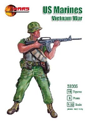 Image 0 of Mars 1/32nd Scale Vietnam War U.S. Marines Plastic Figures Set 32005