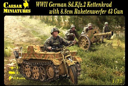 Image 0 of Caesar Miniatures 1/72 WWII German SdKfz 2 Kettenkrad Raketenwerfer 43 Gun Crew 