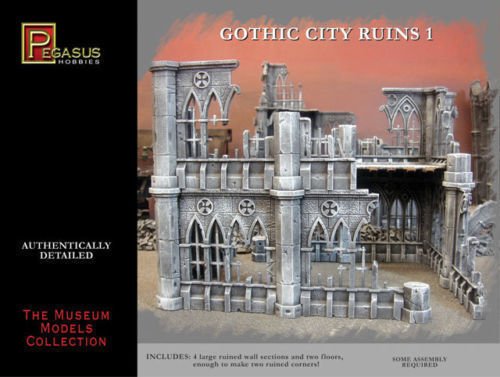 Image 0 of Pegasus Models 28mm Gothic City Building Ruins Set 1 4930 Plastic Model Kit 