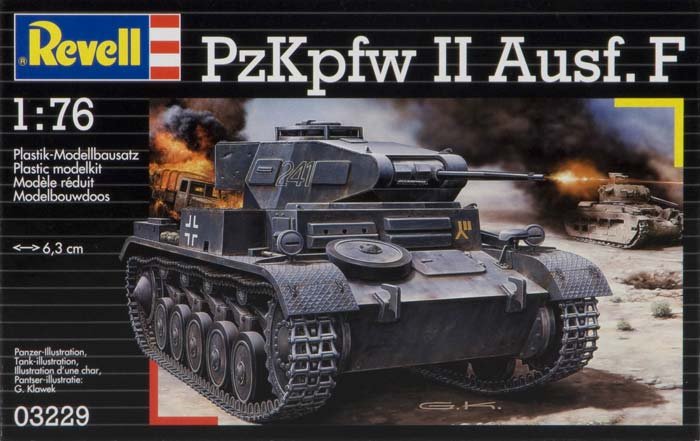 Image 0 of Revell 1/76th Scale WWII German Panzer II Ausf. F Model Kit 3229