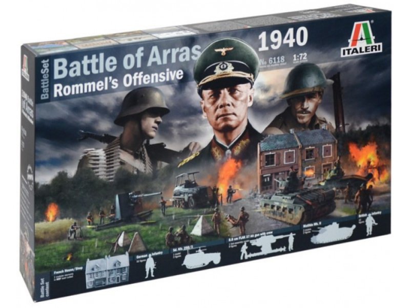 Image 0 of Italeri 1/72 WWII Battle Of Arras 1940 Diorama Playset Model 6118 