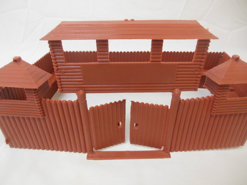 Image 3 of MPC Recast Snap Together Plastic Western Playsets Wood Stockade FORT