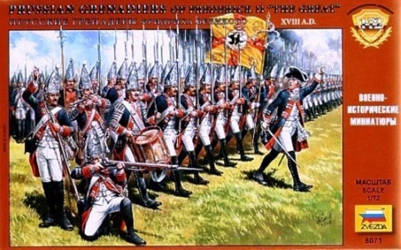 Image 0 of Zvezda 1/72  Plastic Prussian Grenadiers of Frederick II The Great XVIII 8071