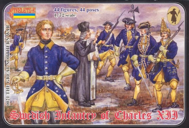 Image 0 of Strelets 1/72nd Scale Plastic Swedish Infantry Charles XII Figures Set 0021