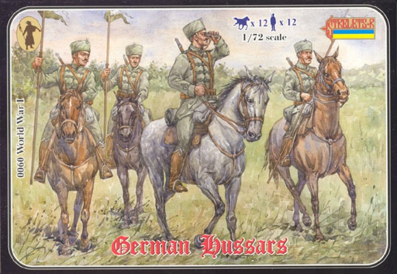 Image 0 of Strelets 1/72nd Scale Plastic World War I German Hussars Figures Set 0060