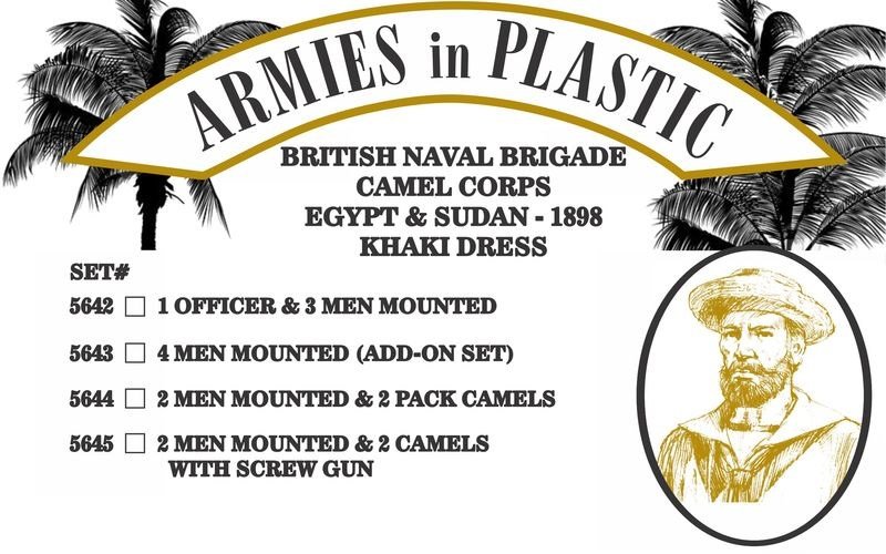 Image 0 of Armies In Plastic Mounted British Naval Brigade Artillery Camel Corps Set 5645