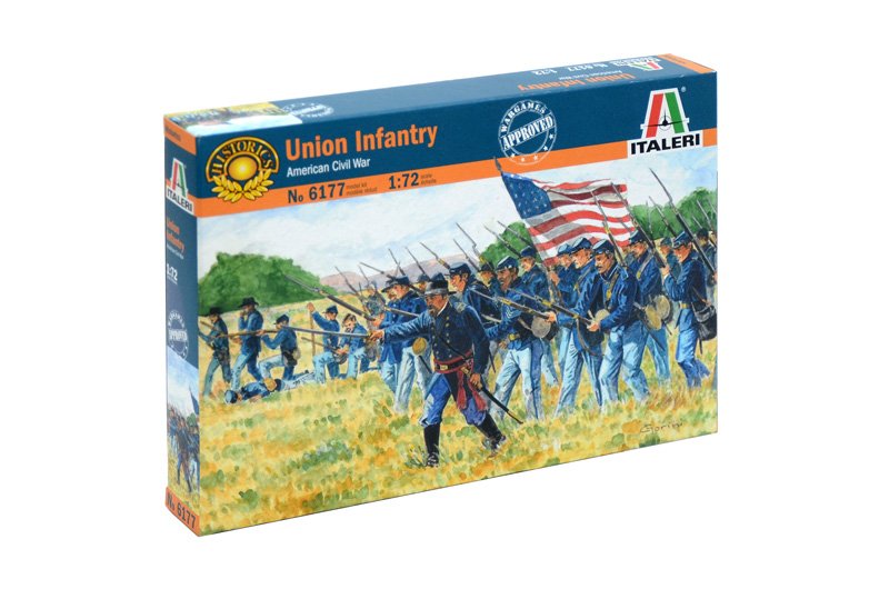 Image 0 of Italeri 1/72nd American Civil War Union Infantry Soldiers Set 6177