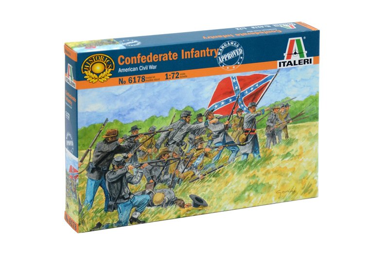 Image 0 of Italeri 1/72nd American Civil War Confederate Infantry Soldiers Set 6178