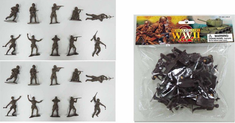 Image 0 of World War II 1/32nd Scale Plastic Russian Soldiers Set PYS-48