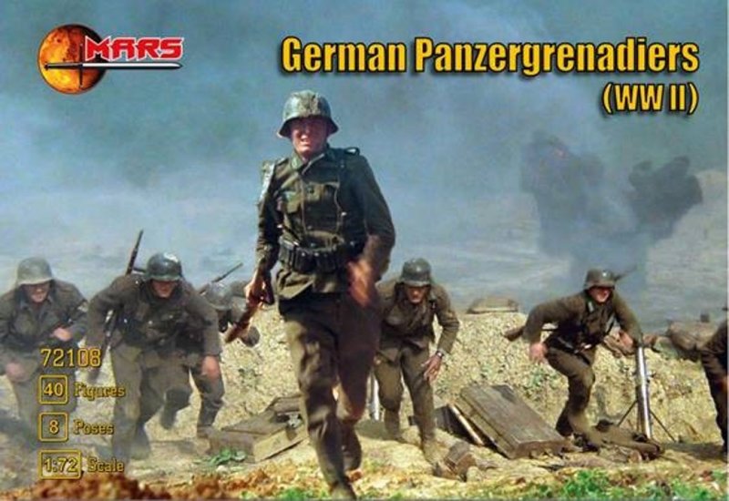 Image 0 of Mars 1/72 Scale WWII German Panzergrenadiers Soldiers Set 72108